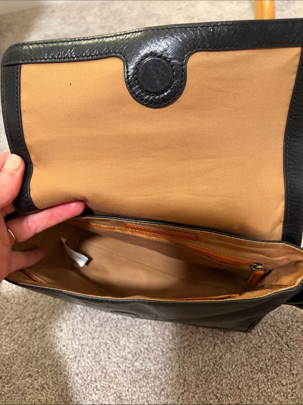 Black Leather Hobo International Crossbody Bag - Picture 7 of 10